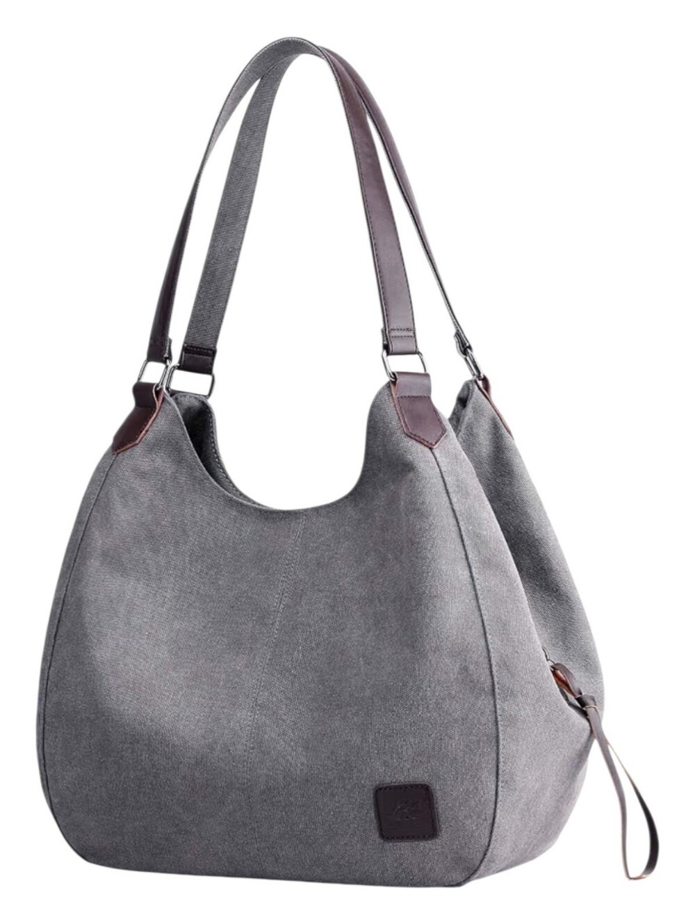 Women's Multi-pocket Shoulder Bag Fashion Cotton Canvas Handbag Tote Purse